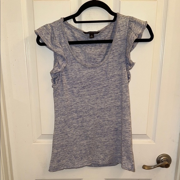 Banana Republic Tops - Banana Republic Blue Ruffled Cap Sleeve Tank Top